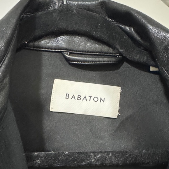 Aritiza Babaton Black Leather Button-Front Jacket - Picture 2 of 5
